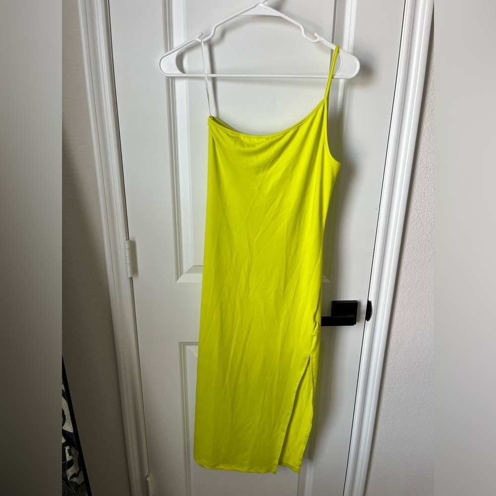 ☀️NEW☀️ Neon Yellow Shoulder Strap Dress - M